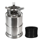 Poêle à Bois Portable pour Camping – En Inox Double Couche Concentrateur de Chaleur, Démontable et Empilable pour Pique-Nique