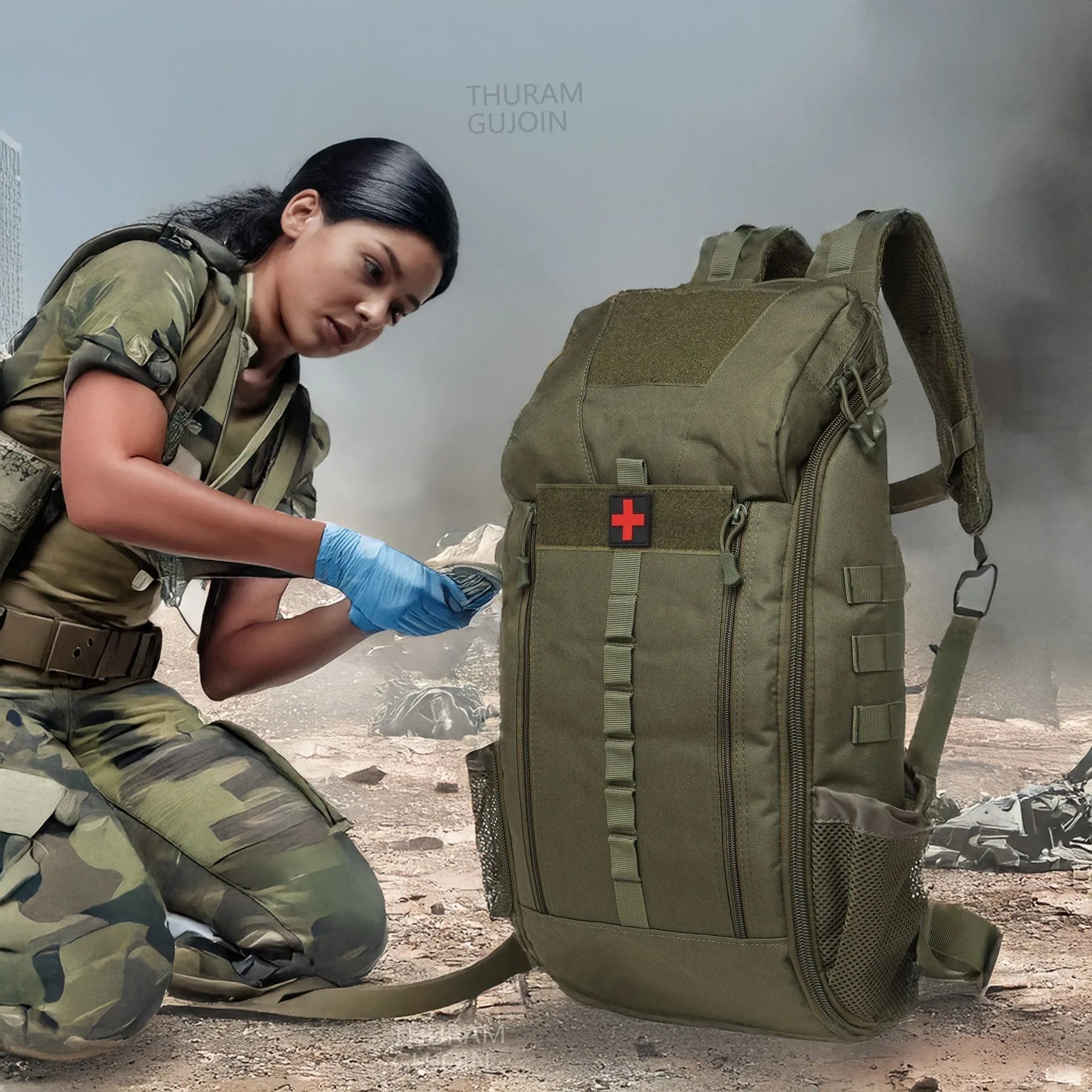 Sac à Dos Médical Tactique 40L Imperméable – Trousse de Secours Randonnée, Camping, Chasse