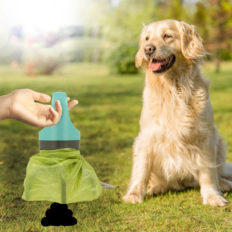 Ramasse-Crottes Portable pour Chien avec Sac – Pince à Déjections, Pelle Hygiénique, Outil de Nettoyage Extérieur