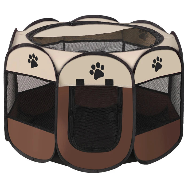 Tente Pliable pour Animaux – Cage Octogonale, Parc Extérieur, Abri pour Chien et Chat
