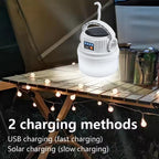 Lanterne Solaire LED pour Camping – Lampe Rechargeable Portable Étanche pour Extérieur, Randonnée, BBQ et Urgences