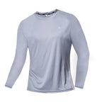 T-shirt de sport à manches longues en soie glacée pour homme
