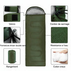 Sac de Couchage de Camping Ultraléger Imperméable 4 Saisons Chaud Enveloppe pour Randonnée et Voyage en Plein Air