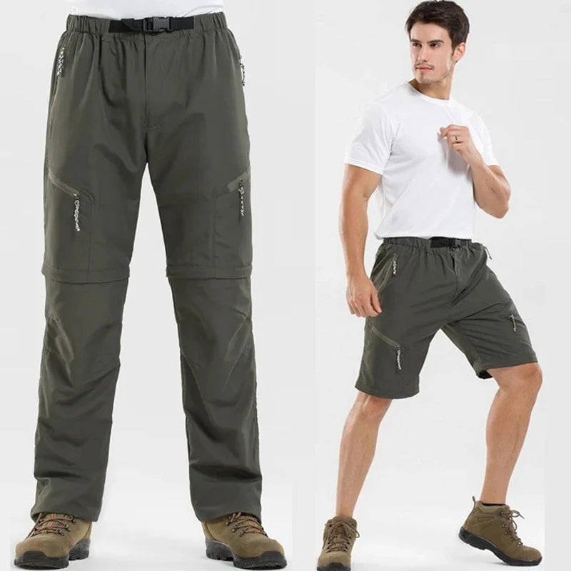 Pantalon Cargo Homme Détachable Séchage Rapide – Respirant, Imperméable, Convertible en Short – Outdoor