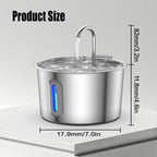 Fontaine à Eau en Acier Inoxydable pour Chat et Chien – 2,2L / 75oz, Distributeur Automatique, Système de Filtration