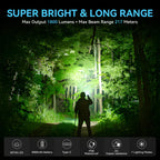 Lampe de Poche EDC 1800lm, Rechargeable USB-C | LED SST40, Optique TIR, Batterie 18650