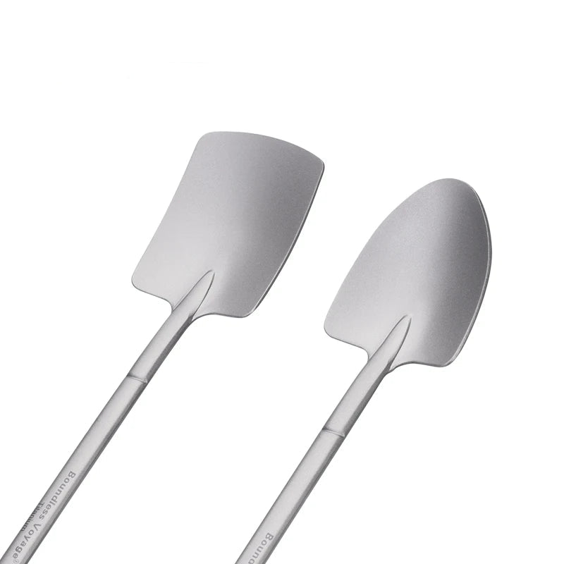 Cuillère en Titane en Forme de Mini Pelle – Dessert, Glace & Fruits – Légère & Originale