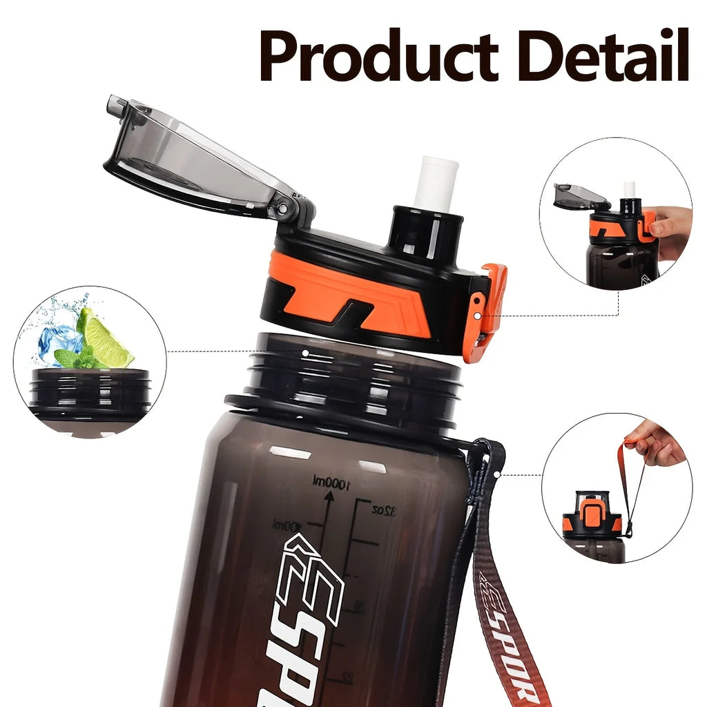 Gourde de Sport 1L avec Paille – Plein Air, Fitness