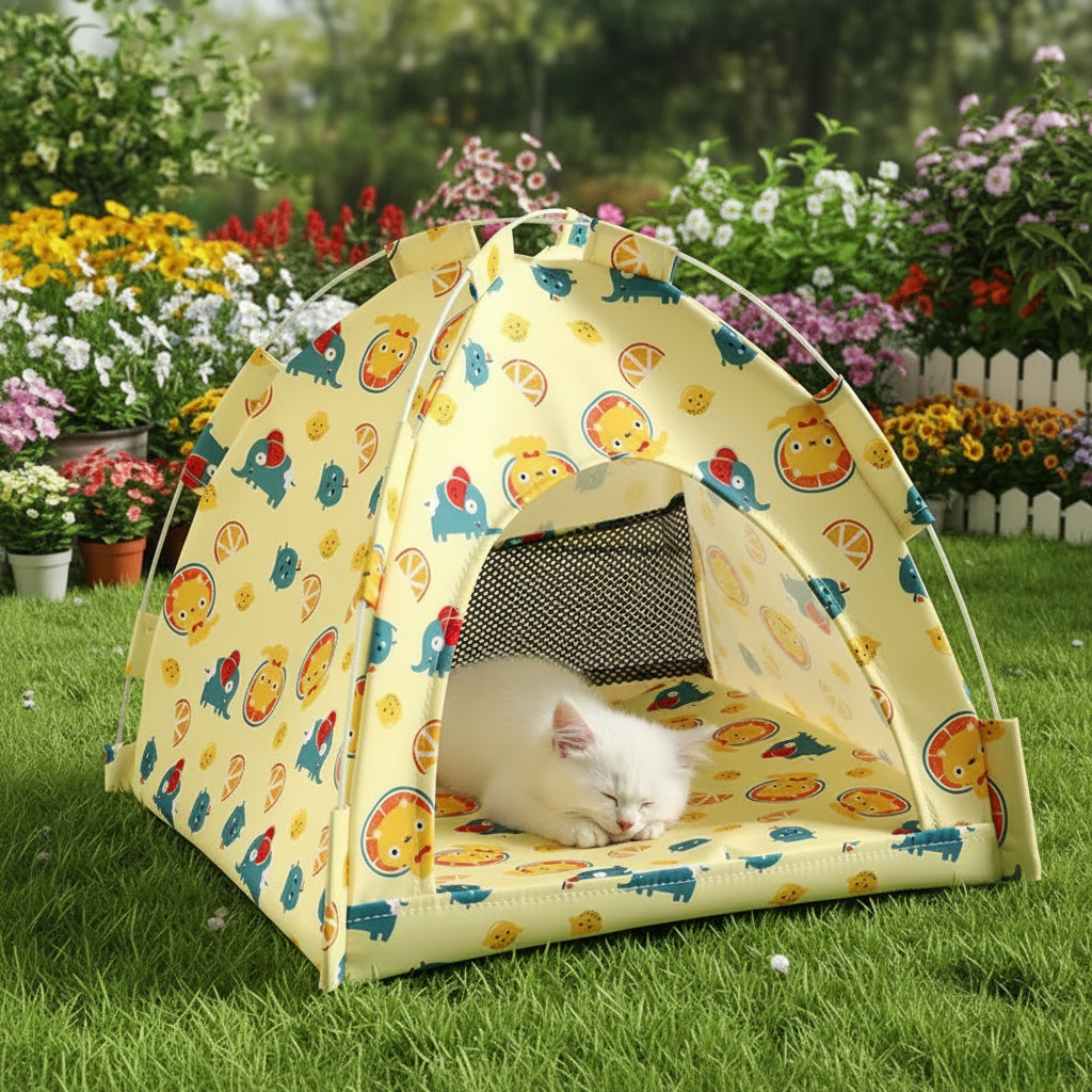 Tente-Lit Amovible pour Chat et Chien – Maison Semi-Fermée, Panier Sofa, Décoration Intérieure