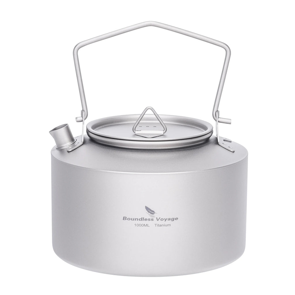 Bouilloire en Titane 1000ml – Théière Légère à Chauffe Rapide pour Randonnée, Pique-nique & Voyage