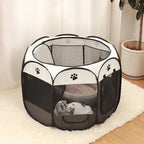 Tente Pliable pour Animaux – Niche Octogonale d'Extérieur avec Clôture pour Chien, Chat et Chiot