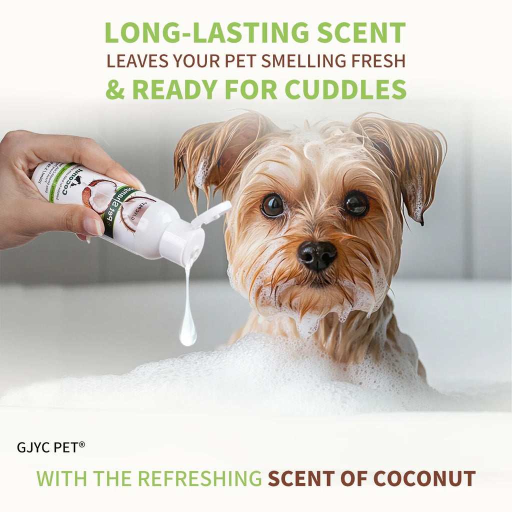 Shampooing à la Noix de Coco pour Animaux – Nettoyage Profond, Déodorant, Doux & Sûr pour Chiens et Chats