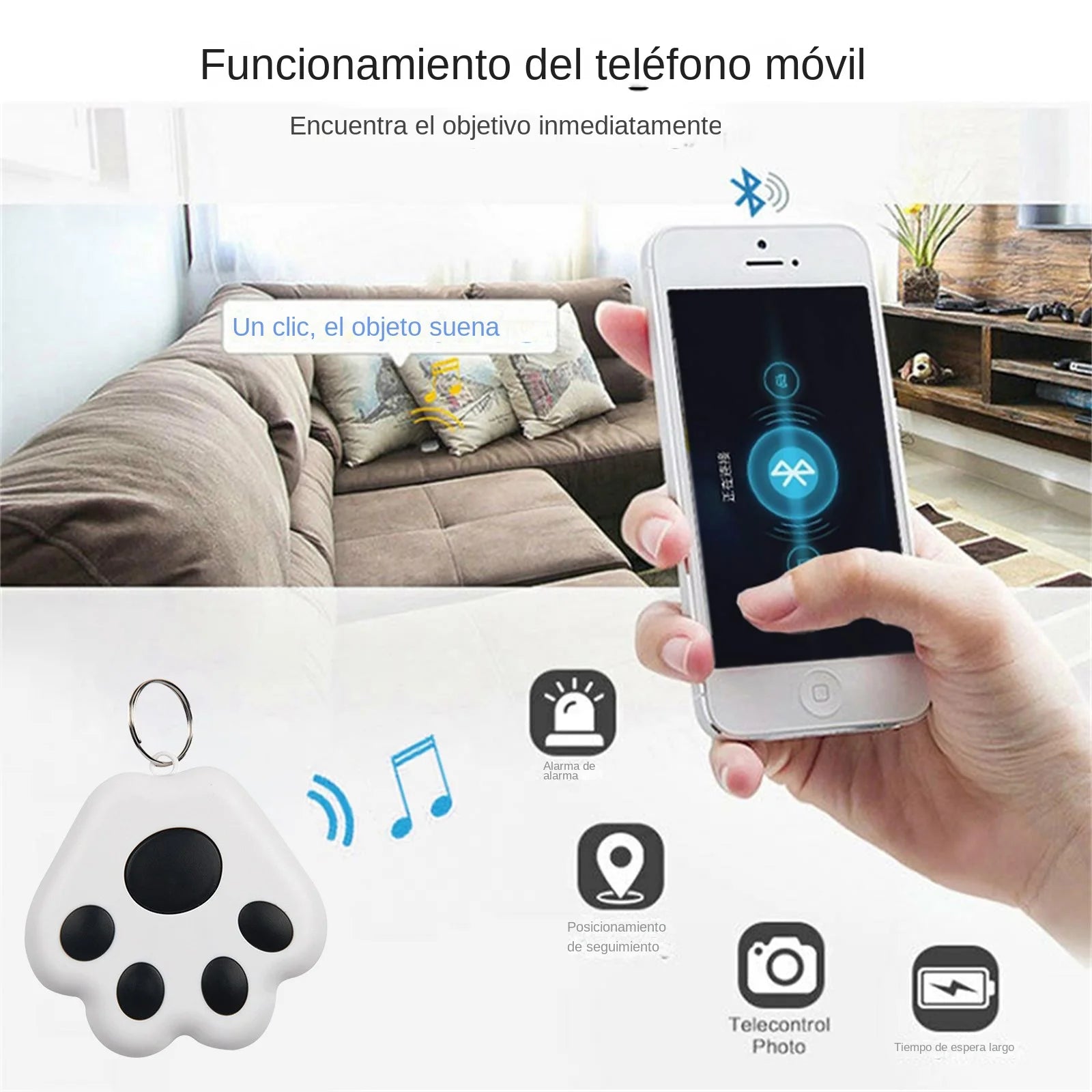 Mini Traceur GPS Bluetooth en Forme de Patte pour Animaux