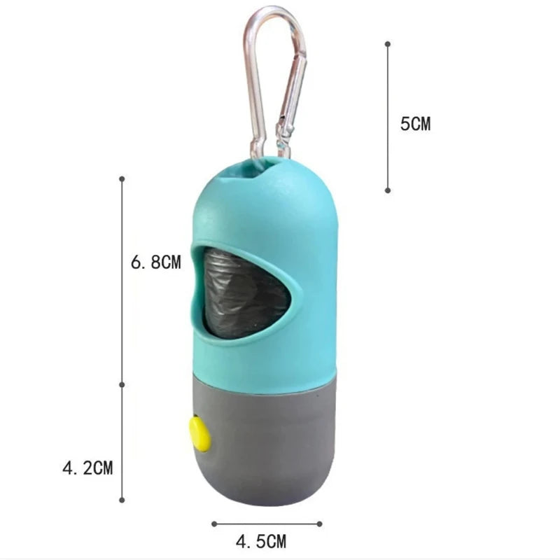 Distributeur de Sacs à Déjections avec Lumière LED – Sacs Biodégradables, Portable, Accessoire Chien & Chat
