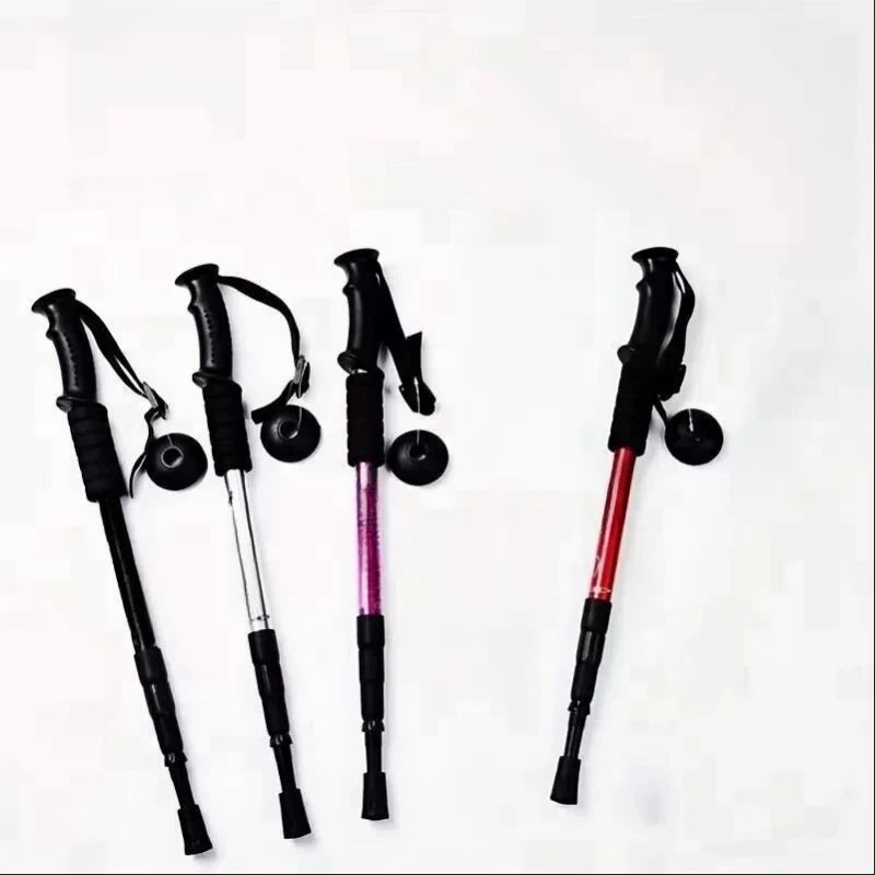 Bâton de Randonnée Ultraléger Pliable 4 Sections – Amortissement, Camping & Trekking