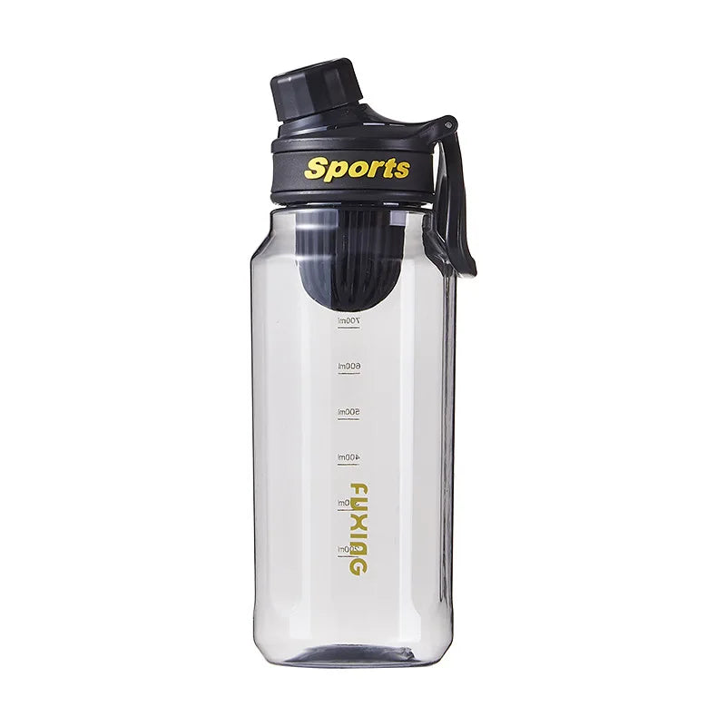 Gourde de Sport Fashion avec Graduation – Grande Capacité, Étanche, Plastique Transparent – 750ml / 1L