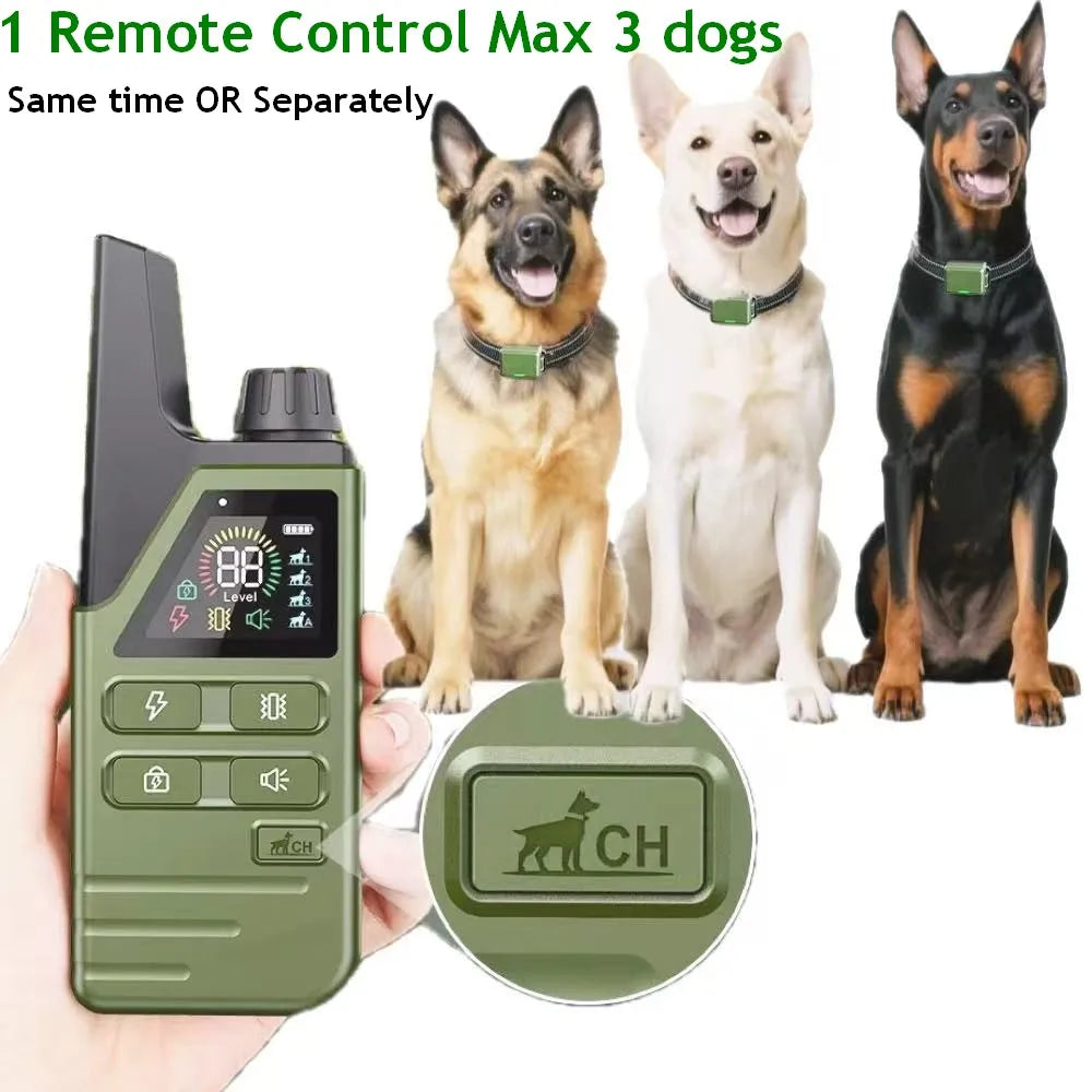Collier de Dressage Électrique pour Chien – Télécommande 300m, IPX7 Étanche, Rechargeable, Anti-Aboiement