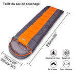 Sac de Couchage Léger 4 Saisons – Coton Chaud – Camping, Randonnée, Voyage – Bleu, Vert, Orange