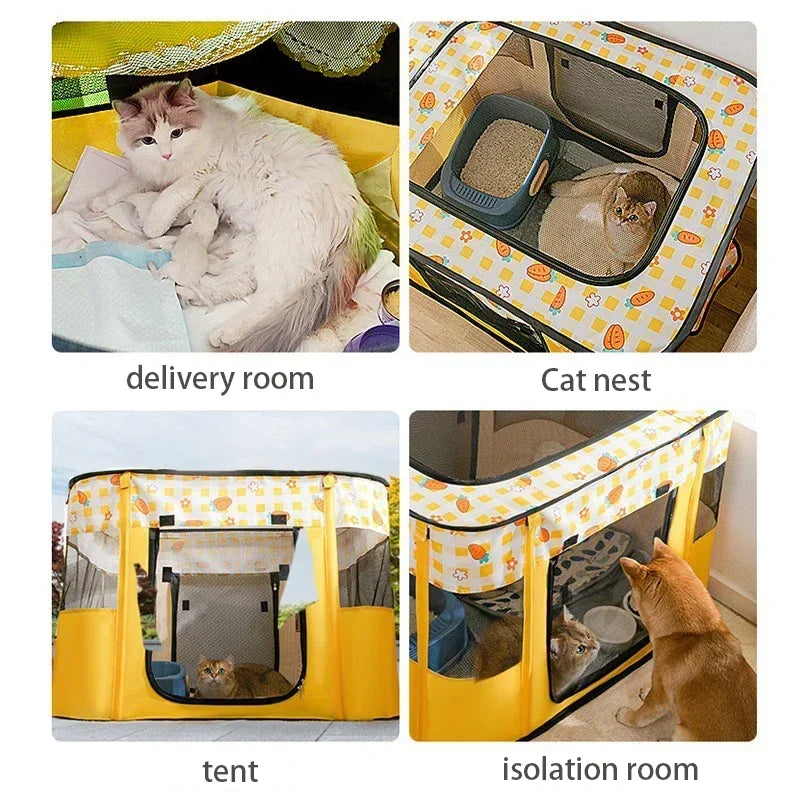 Maison pour Chat Pliable – Tente Cosy pour Chaton, Chien et Chat avec Coussin – Niche d'Accouchement et Lit Confortable
