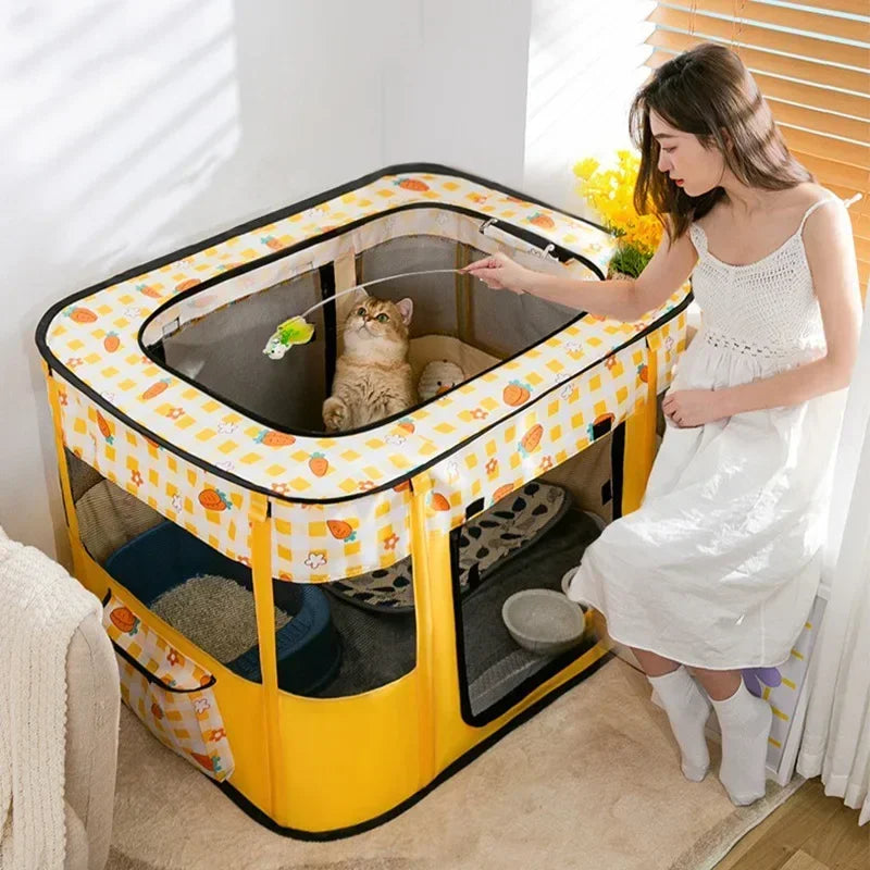 Maison pour Chat Pliable – Tente Cosy pour Chaton, Chien et Chat avec Coussin – Niche d'Accouchement et Lit Confortable
