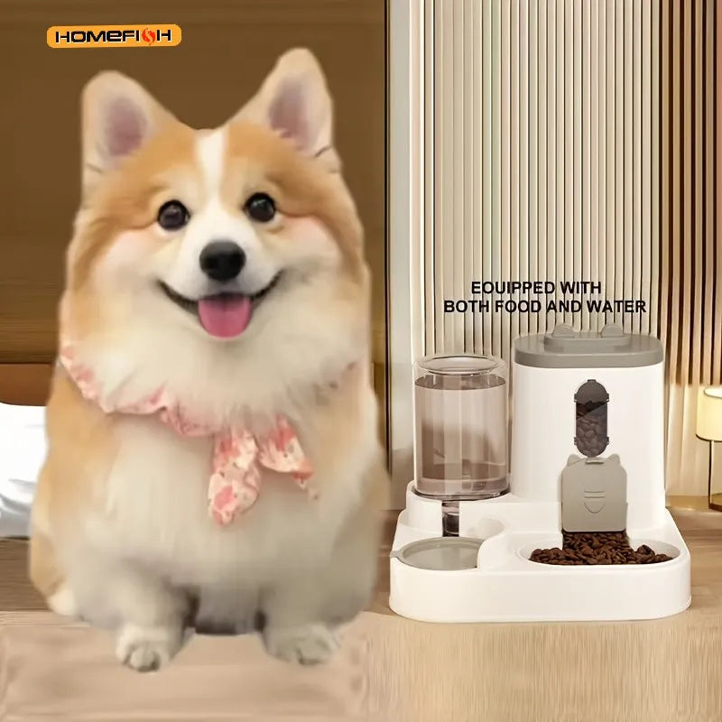 Distributeur 2-en-1 Nourriture et Eau pour Chat – Automatique, Design Mignon