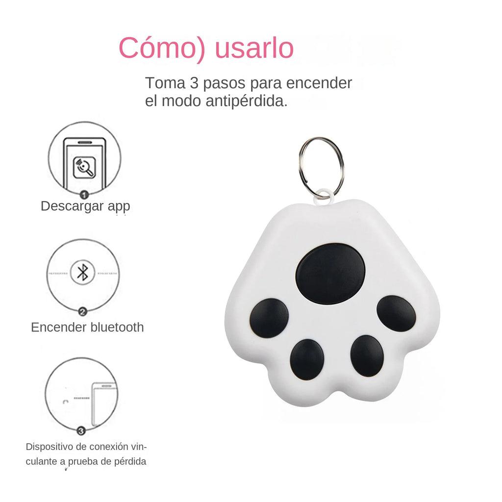 Mini Traceur GPS Bluetooth en Forme de Patte pour Animaux