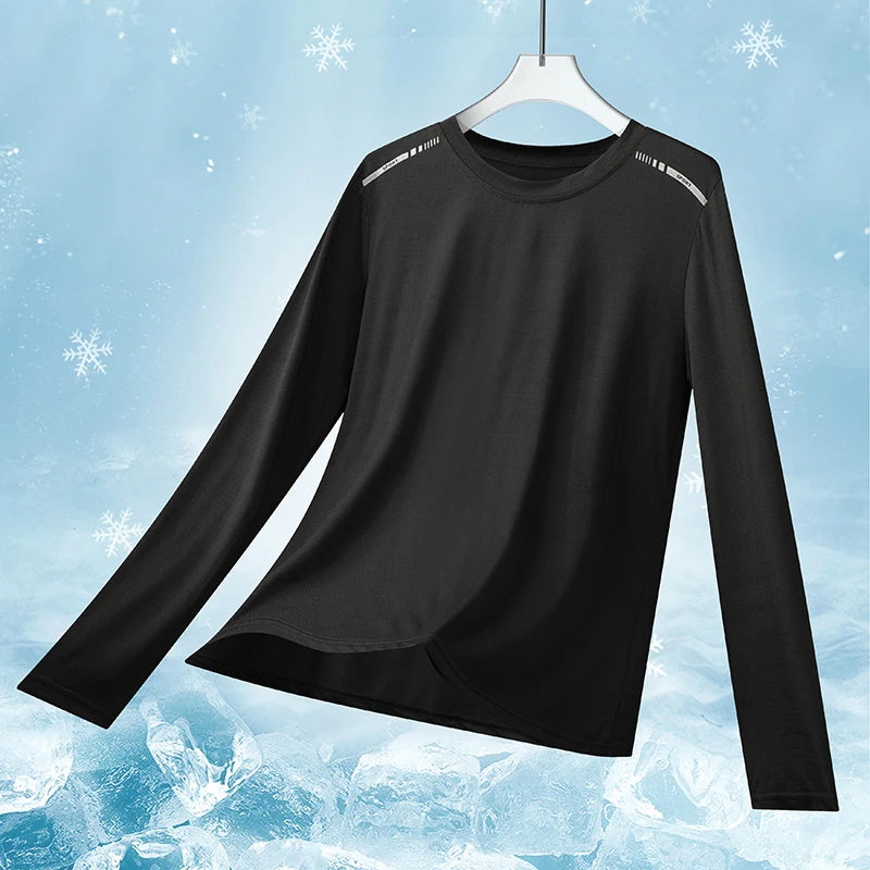 T-shirts à manches longues pour femmes pour entrainement fitness et course à pied