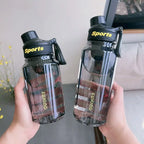 Gourde de Sport Fashion avec Graduation – Grande Capacité, Étanche, Plastique Transparent – 750ml / 1L