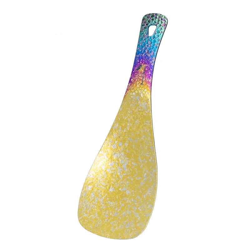 Cuillère à riz en titane – Spatule courte pour camping et cuisine en plein air