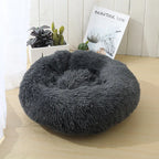 Corbeille Ronde en Peluche Longue pour Chat et Chien – Coussin Sofa Chaud, Idéal pour l'Hiver