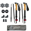 Bâtons de Randonnée Télescopiques Nordic – Carbone ou Aluminium, Poignée Liège EVA, 65–134 cm (Lot de 2)