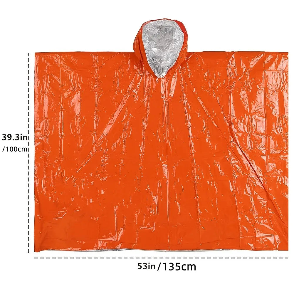 Kit de Survie Isotherme Outdoor – Couvertures d'Urgence (5 pcs), Sac de Couchage, Tente & Poncho de Survie