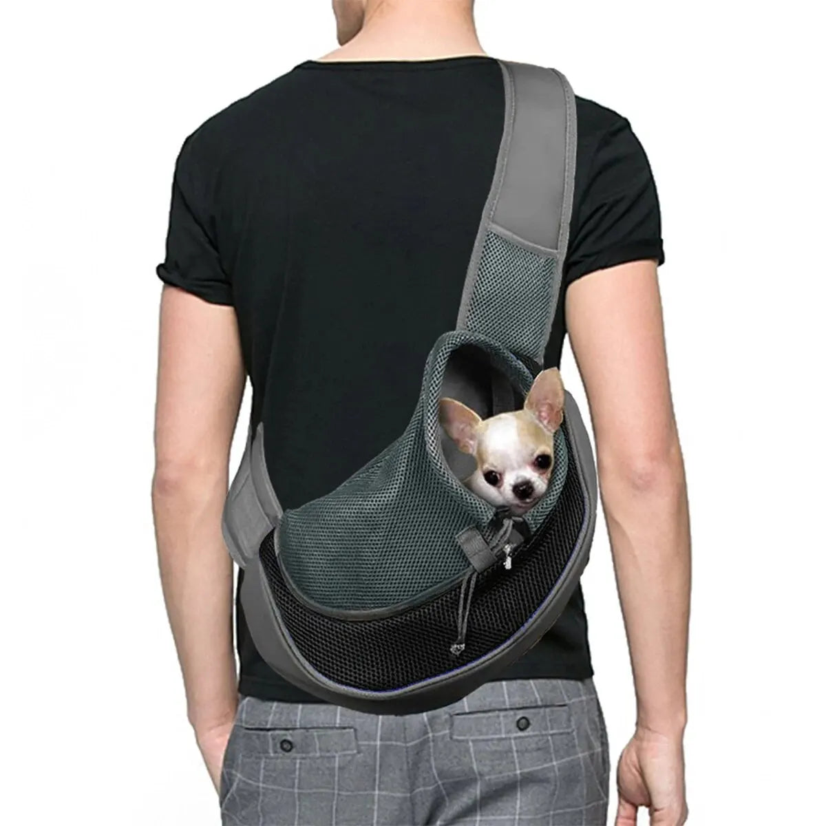 Sac Bandoulière Respirant en Maille pour Chat et Chien – Transport Portable, Style Fashion