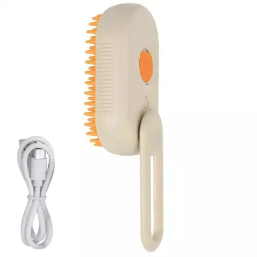 Brosse Vapeur Électrique 3-en-1 pour Chat et Chien – Spray, Massage, Démêlage – Manche Rétractable, Rechargeable USB