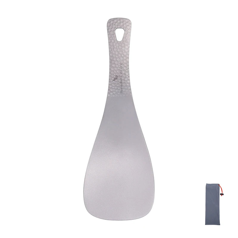 Cuillère à riz en titane – Spatule courte pour camping et cuisine en plein air