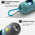 Distributeur de Sacs à Déjections avec Lumière LED – Sacs Biodégradables, Portable, Accessoire Chien & Chat