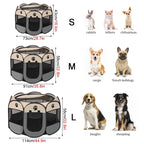Tente Pliable pour Animaux – Cage Octogonale, Parc Extérieur, Abri pour Chien et Chat