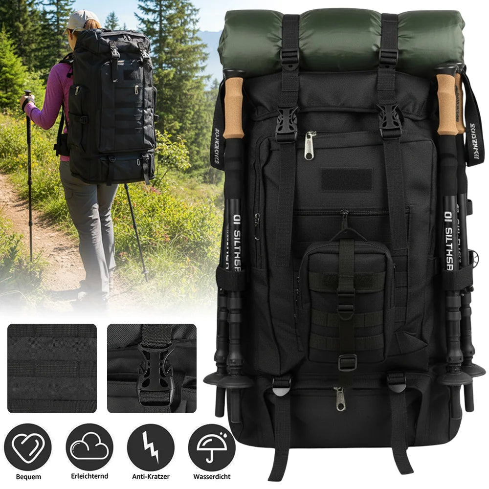 Sac à Dos Alpinisme Grande Capacité 100L Extensible – Respirant, Mixte, Outdoor