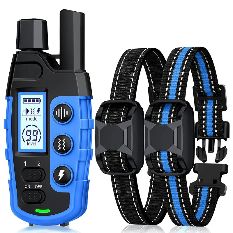 Collier de Dressage Électrique pour Chien 1000m – Télécommande, Étanche, Choc/Vibration/Son, pour Chiens de 2 à 55 kg