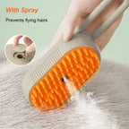 Brosse Vapeur Électrique 3-en-1 pour Chat et Chien – Spray, Massage, Démêlage – Manche Rétractable, Rechargeable USB