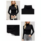 T-shirt Col Roulé Manches Longues Femme – Style Y2K, Mode Coréenne, Modal Élégant, Automne Hiver