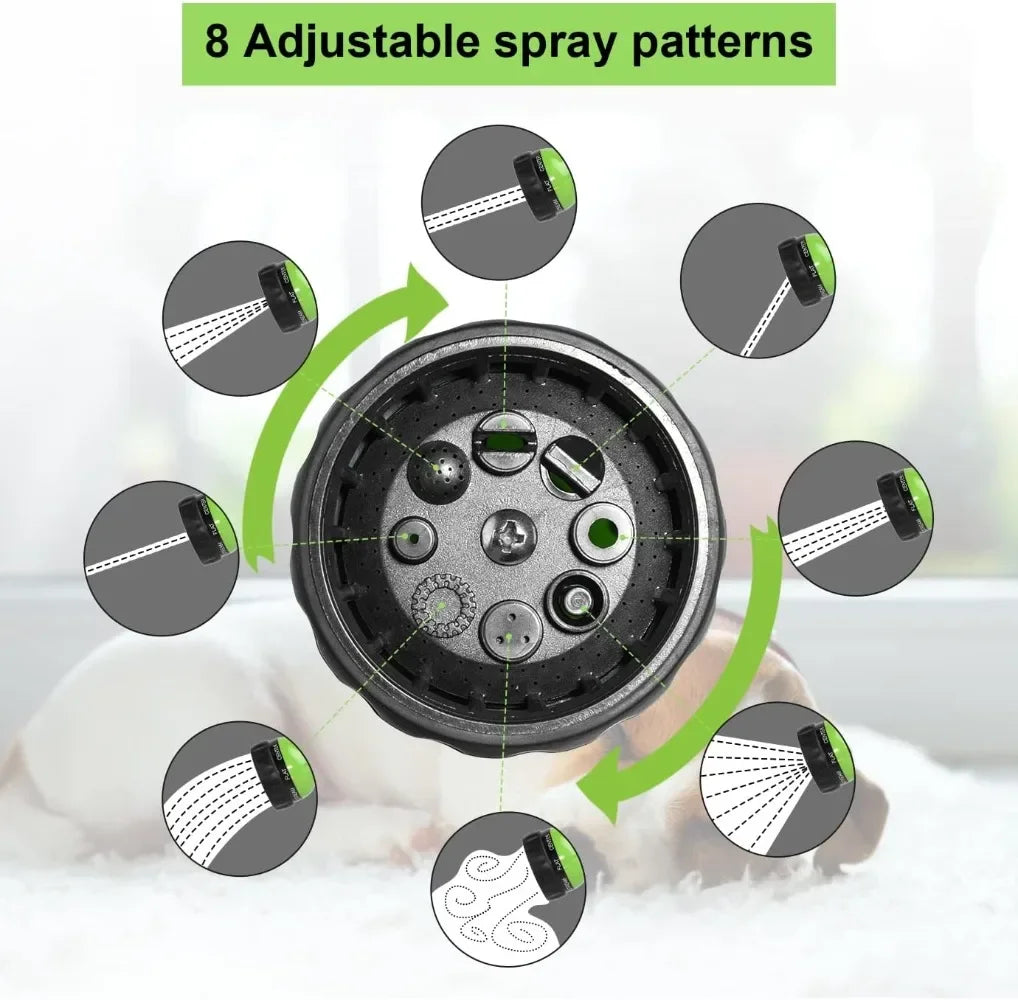 Pistolet Douche 8-en-1 pour Chien et Chat – Haute Pression, Mousse, Tuyau & Buse – Lavage Animal, Jardin, Voiture