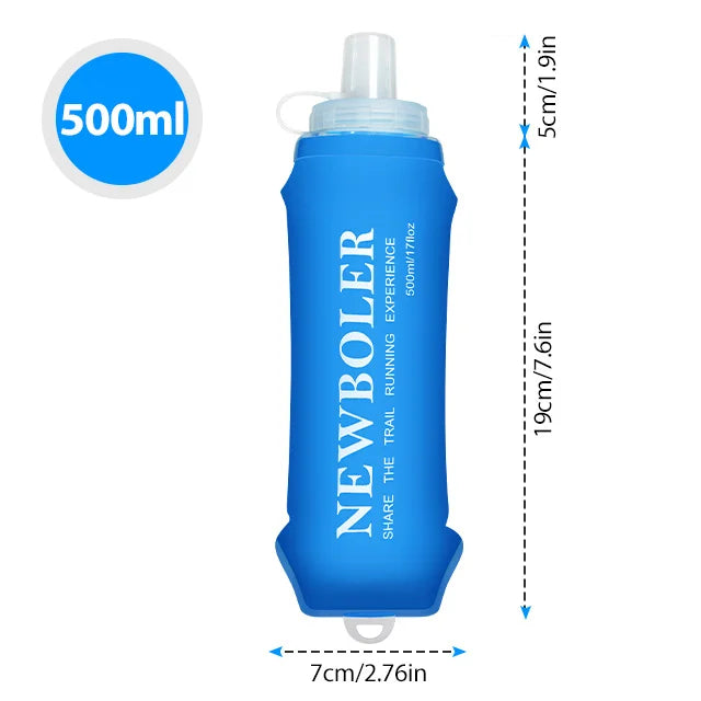 Gourde Souple Pliable en TPU – 500/800/1000ml – Idéale Course, Camping, Randonnée, Vélo, Fitness