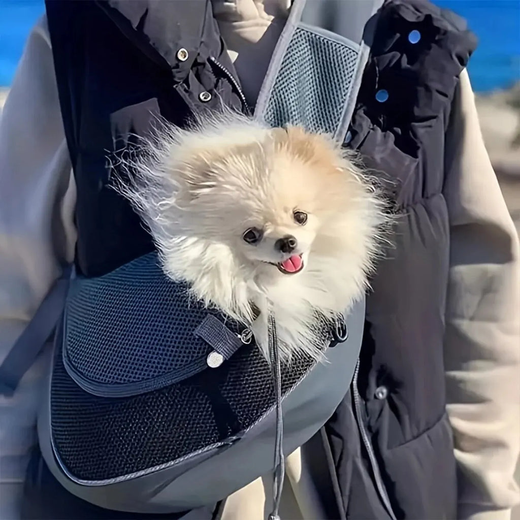 Sac Bandoulière Respirant en Maille pour Chat et Chien – Transport Portable, Style Fashion