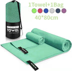 Serviette de Sport à Séchage Rapide 40x80 cm – Bleu, Vert, Orange – Natation, Gym, Camping, Plage