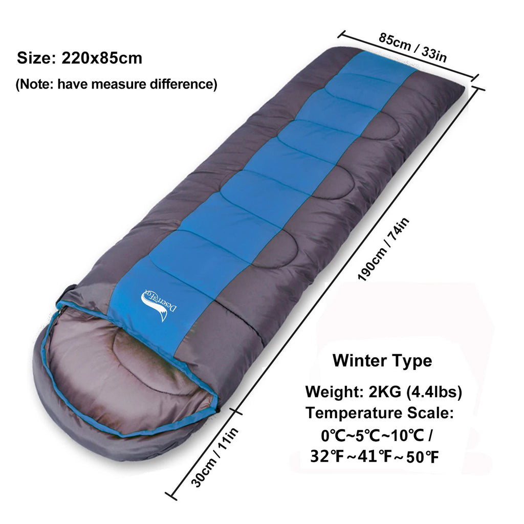 Sac de Couchage Chaud 4 Saisons – Adultes & Enfants, Camping, Randonnée, Voyage avec Sac de Compression