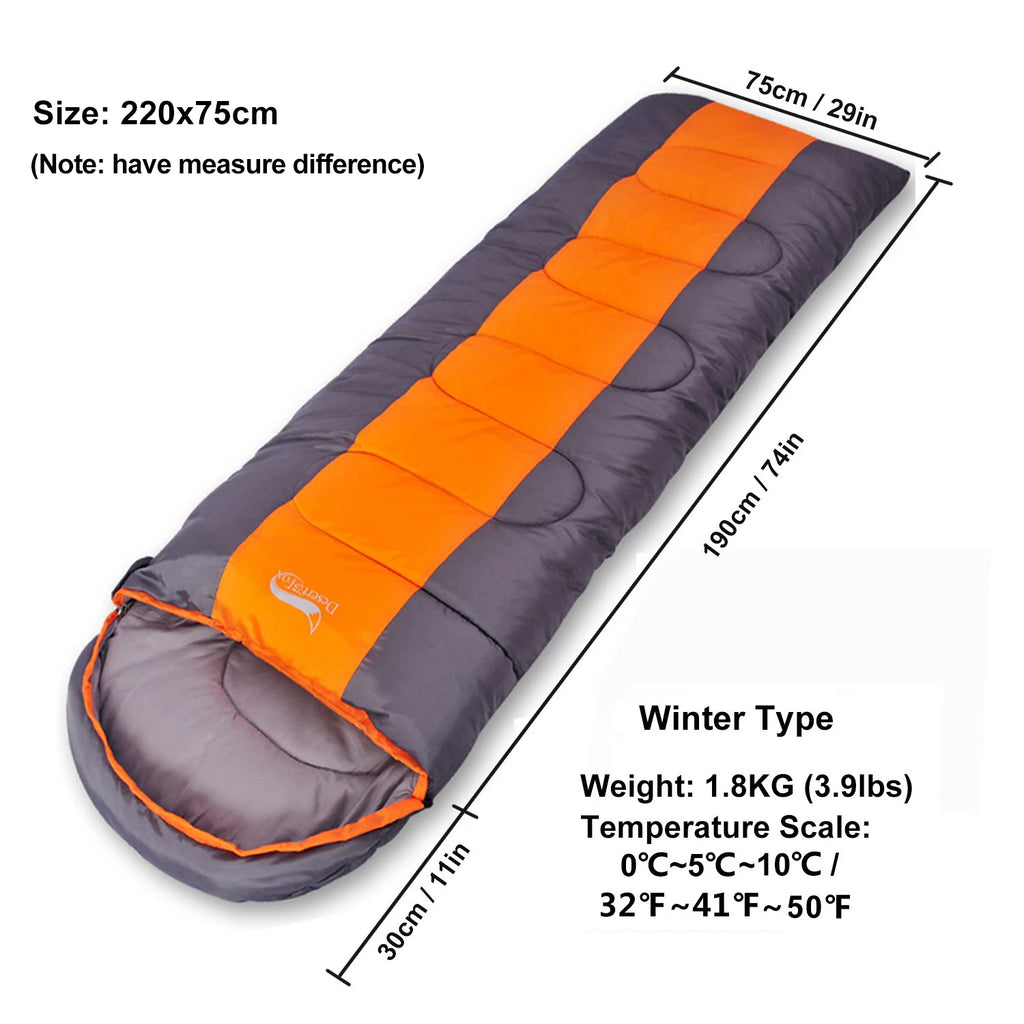 Sac de Couchage Chaud 4 Saisons – Adultes & Enfants, Camping, Randonnée, Voyage avec Sac de Compression