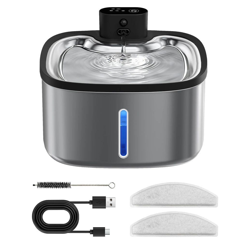 Fontaine à Eau Inox 3,5L pour Chat – Sans Fil et Rechargeable
