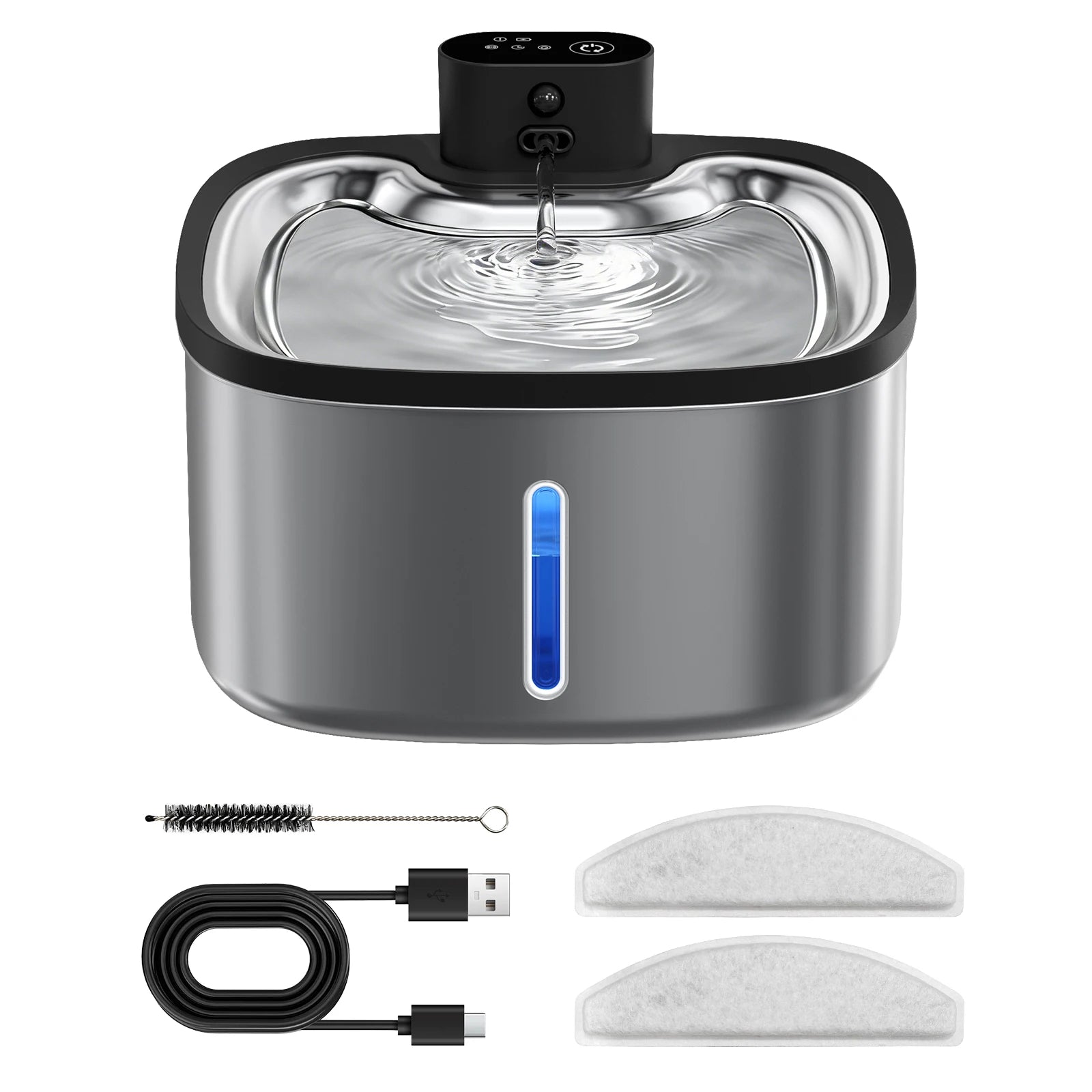 Fontaine à Eau Inox 3,5L pour Chat – Sans Fil et Rechargeable