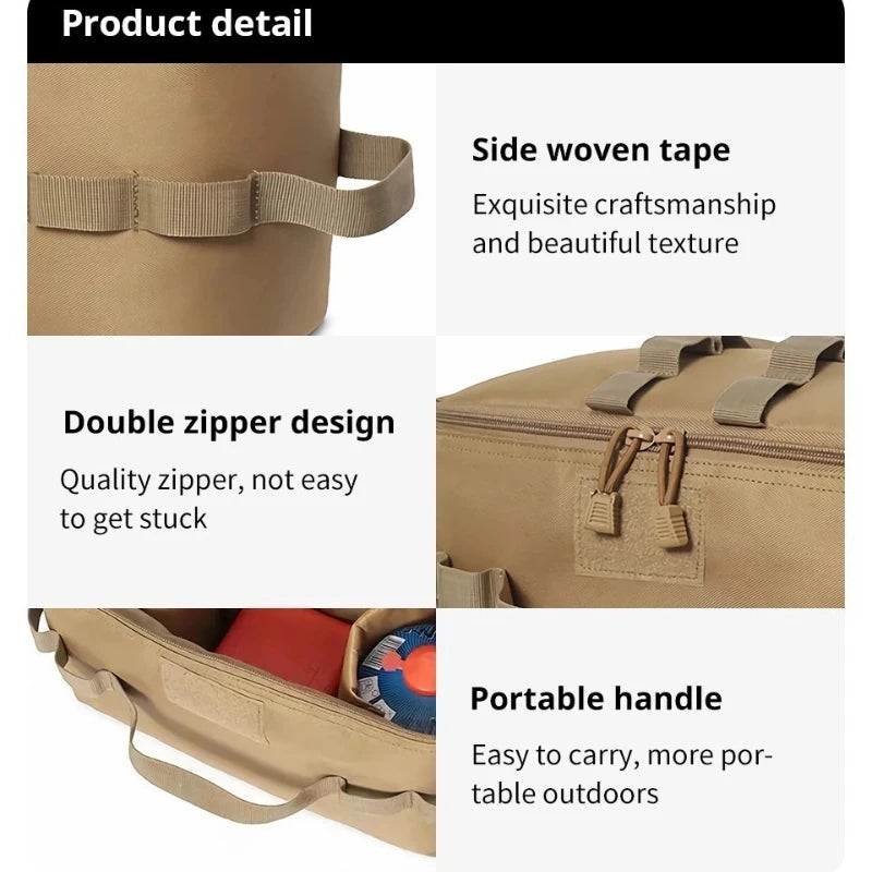 Sac de Rangement pour Bouteille de Gaz de Camping – Grande Capacité, Sac à Outils Multifonction pour Pique-Nique et Extérieur